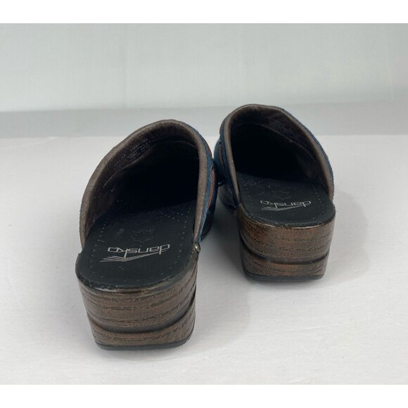 Dansko Womens Blue Nubuck Leather Mules Slip On Shoes Size 37/6.5-7 Clog - Picture 7 of 13